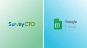 Surveycto log and Google Sheets logo