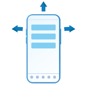 Illustration of a smartphone with arrows pointing in different directions.